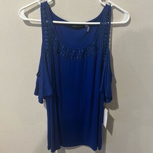 Ivanka Trump Sz Large Royal Blue Top Cold Shoulder